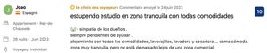 estupendo estudio en zona tranquila con todas comodidades. simpatia de los dueños. siempre pendientes de ayudar. alojamiento con todas las comodidades, lavavajillas, lavadora y secadora ... cama cómoda. zona muy tranquila, pero no está demasiado lejos de una zona comercial.